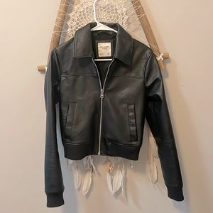 Abercrombie bomber leather jacket